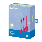 Satisfyer Yoni Power 1 Red Silicone Pelvic Floor Training Balls Set with Three Weights > Sex Toys For Ladies > Kegel Exercise